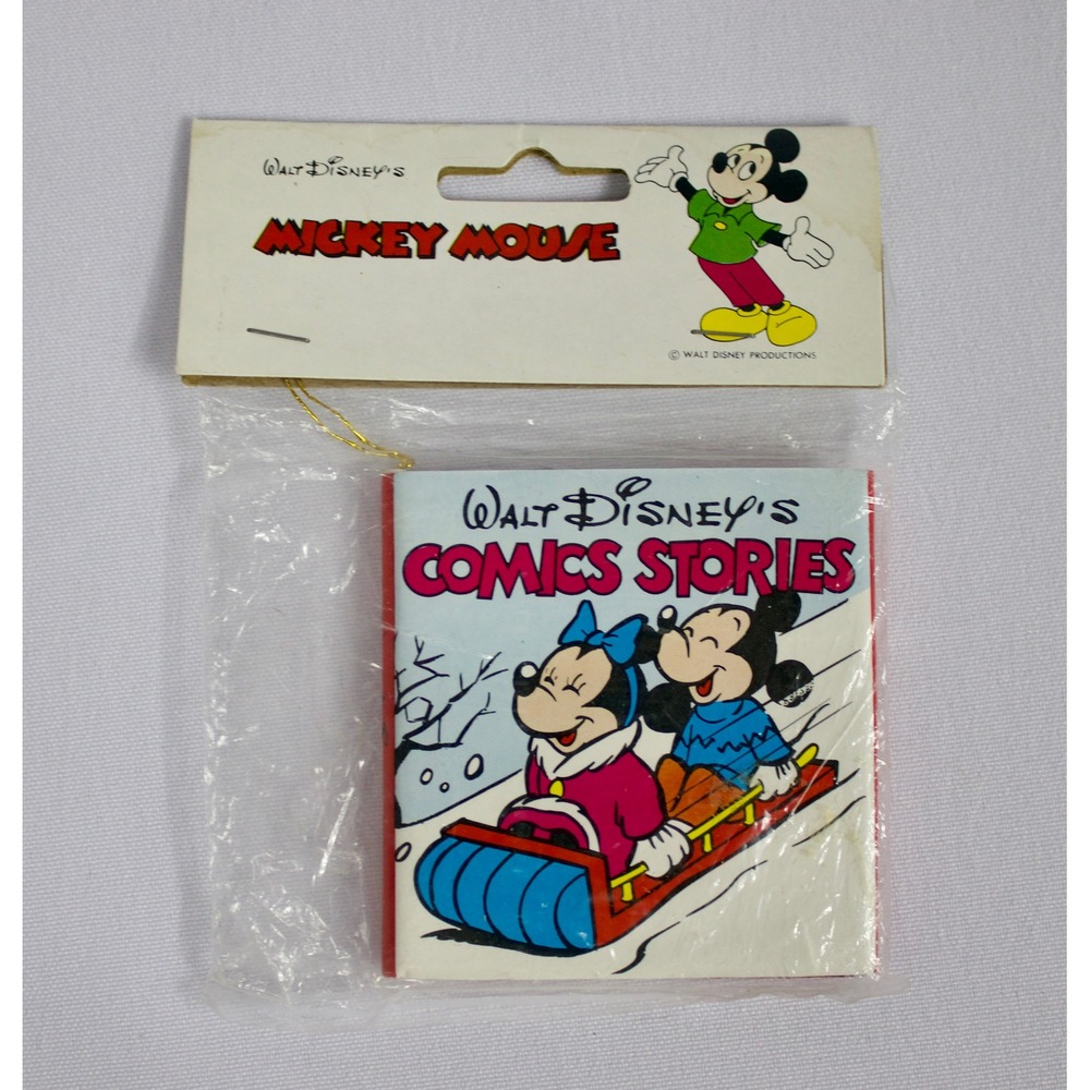 Walt Disney's Comics Stories Miniature Book Ornament Mickey Minnie Mouse NEW NIP